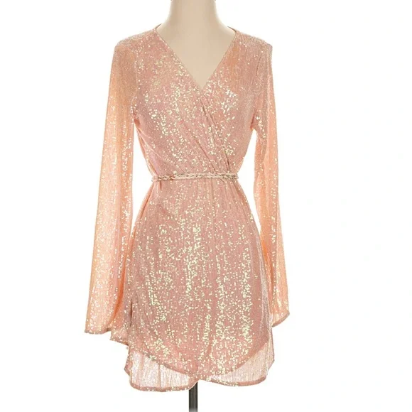 Free People Disco Daydream Sequin Kimono Dress Small | Boho Glam - Picture 1 of 15